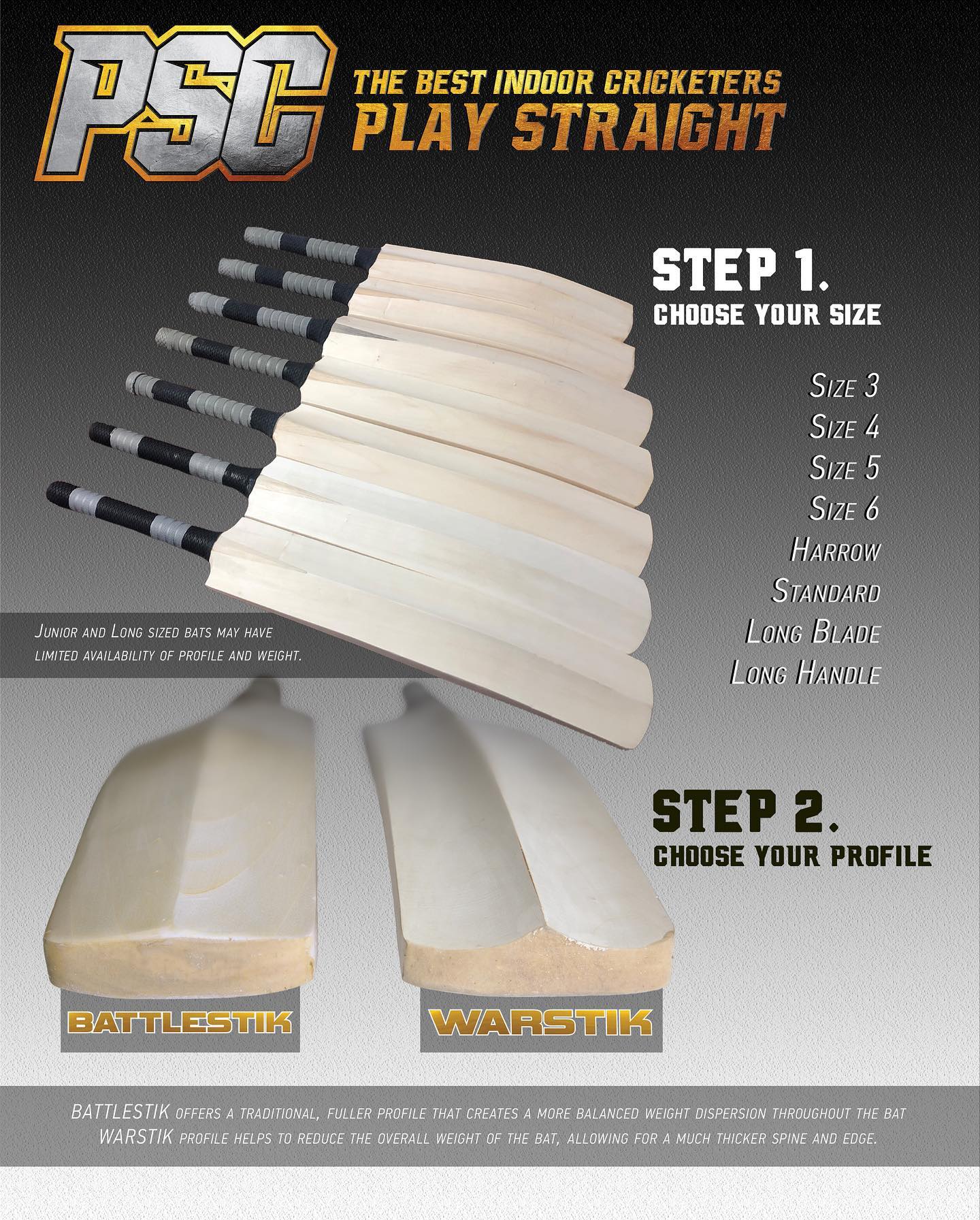 PSC Warstik Indoor Cricket Bat - Grade 1